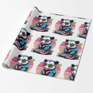 Papel De Regalo Fundido patrón de vacaciones retro opossum