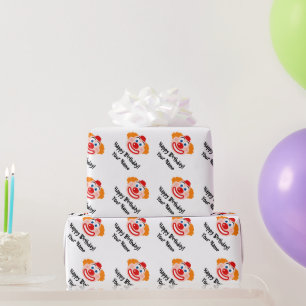 Papel De Regalo Fundido payaso patrón de cara personalizado Cumple