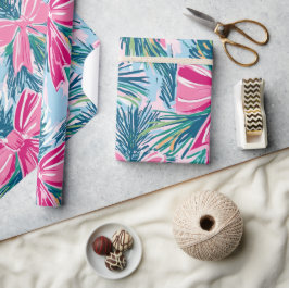 Papel De Regalo Funky Bow Pink Christmas Bow Pattern