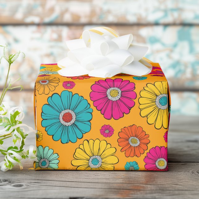 Papel De Regalo Funky Flower Power (Subido por el creador)