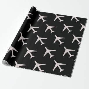 Papel De Regalo Funky Gray Plane Black Background Pilot Aviation