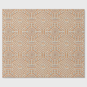 Papel De Regalo Funky moderno Naranja Geométrico Futuresque Patter