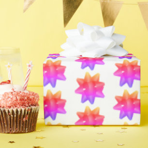 Papel De Regalo Funky Púrpura Púrpura Ombre Patrón de arcos blanco