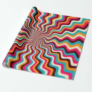 Papel De Regalo Funky wavy multicolored sunburst background art. 7