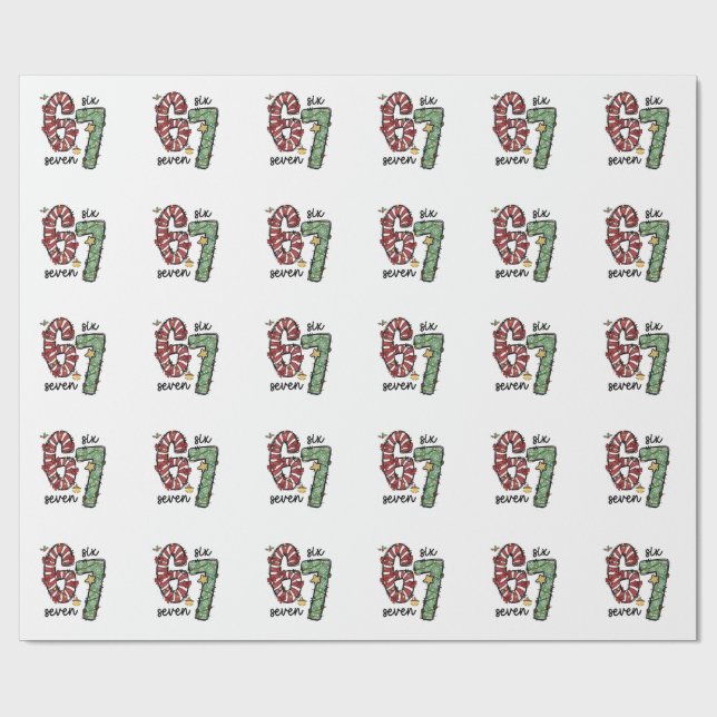 Papel De Regalo Funny 6 7  Santa Squad Sixty Seven Christmas (Superficie plana)