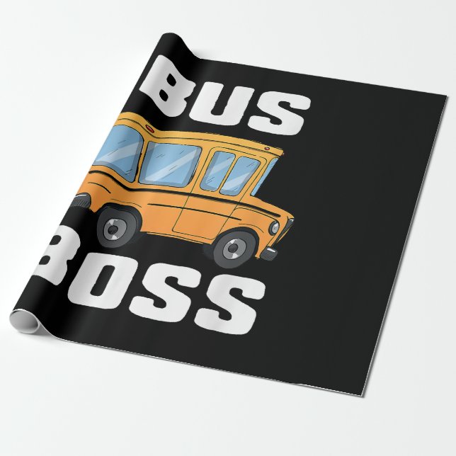 Papel De Regalo Funny Bus Boss School Bus Driver (Desenrollado)