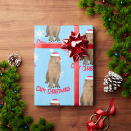 Papel De Regalo Funny Capy Navidades Capybara Pun Holiday