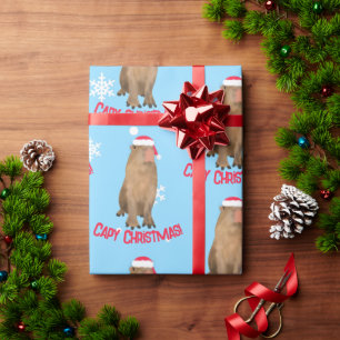 Papel De Regalo Funny Capy Navidades Capybara Pun Holiday
