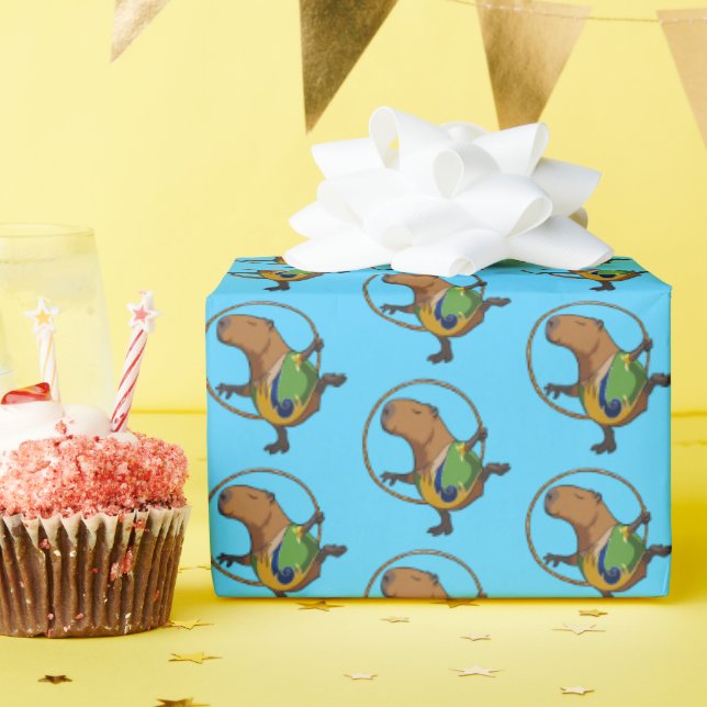 Papel De Regalo Funny Capybara Dancer Rhythmic Gymnast Cartoon (Fiesta de cumpleaños )