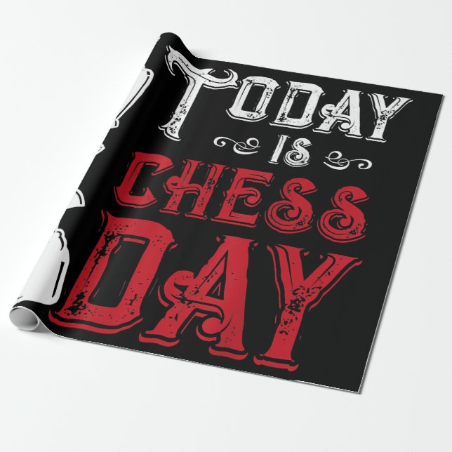Papel De Regalo Funny Chess King Castling Design (Desenrollado)