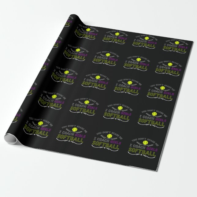 Papel De Regalo Funny Chicas Entrenador de Softball (Desenrollado)