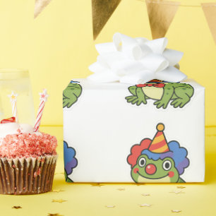 Papel De Regalo Funny Clown Frog Pegatina