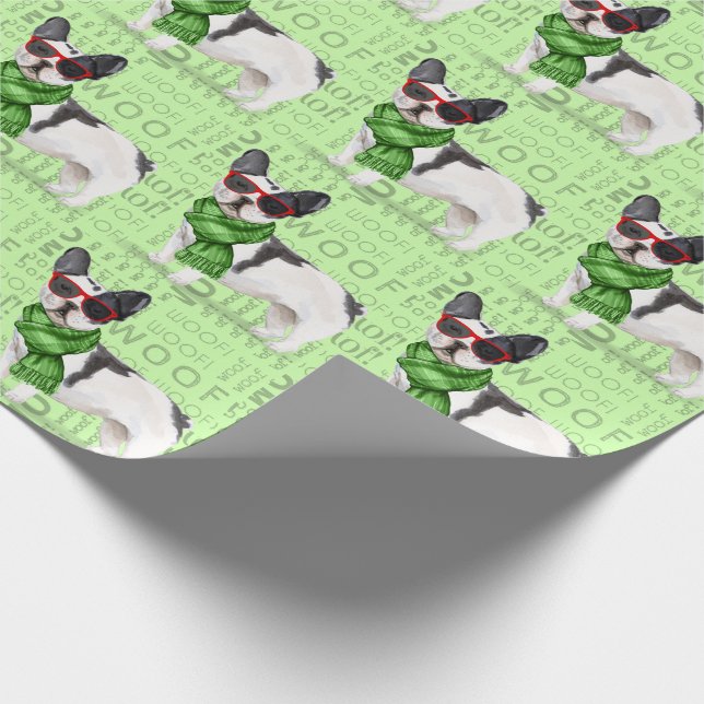 Papel De Regalo Funny Dog Lover Boston Terrier Navidades (Esquina)