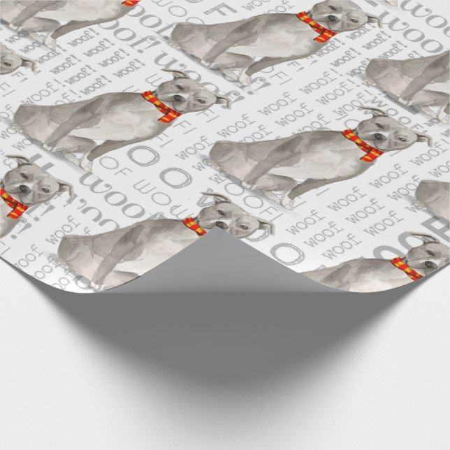 Papel De Regalo Funny Dog Lover Staffordshire Terrier Navidades (Esquina)