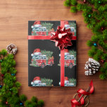 Papel De Regalo Funny Firetruck Santa Hat Christmas Tree Lights<br><div class="desc">Funny Firetruck Santa Hat Christmas Tree Lights</div>