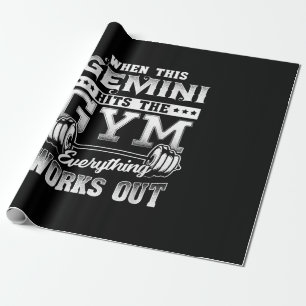 Papel De Regalo Funny Gemini Gym Workout Design