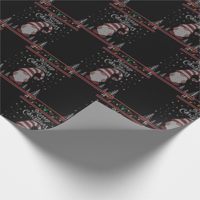 Papel De Regalo Funny Gnome Merry Christmas (Esquina)