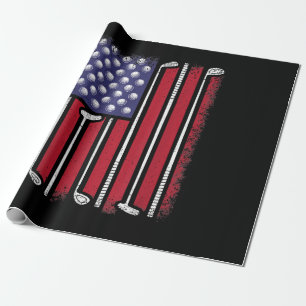 Papel De Regalo Funny Golf American Flag Golf Player Vintage Golfe