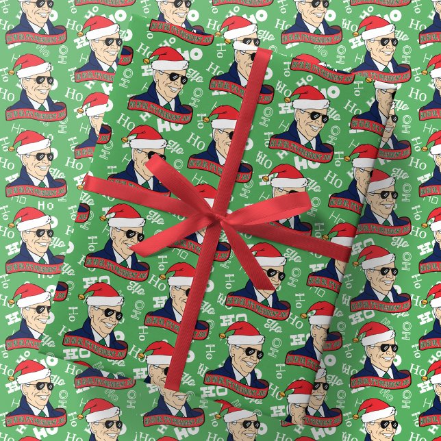 Papel De Regalo Funny Green Ho : Sus Navidades del presidente Joe  (Subido por el creador)