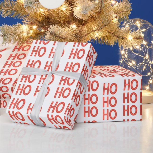 Papel De Regalo Funny Ho Ho Ho Navidades de Santa Claus  rojo (Vacaciones)