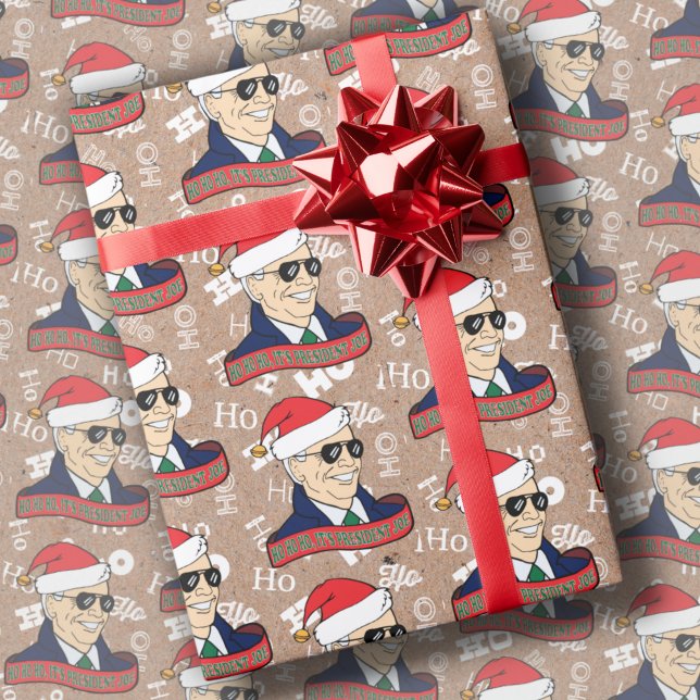 Papel De Regalo Funny Ho Sus Navidades Presidente Joe Biden Kraft (Subido por el creador)