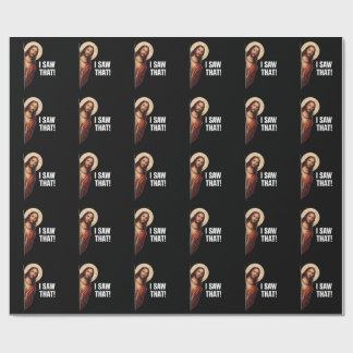 Papel De Regalo Funny Jesus "I Saw That" Christian meme design
