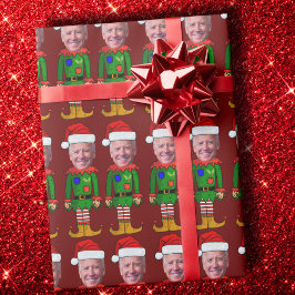 Papel De Regalo Funny Joe Biden Elf Personalizado Face Navidades