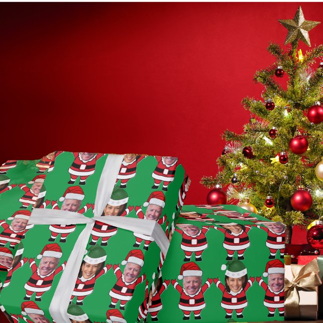 Papel De Regalo Funny Joe Biden Kamala Harris Santa Personalizado  (Subido por el creador)