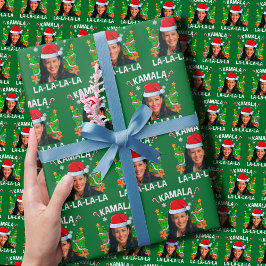 Papel De Regalo Funny Kamala Harris 2024 Navidades verdes