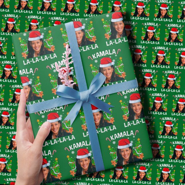 Papel De Regalo Funny Kamala Harris 2024 Navidades verdes (Subido por el creador)