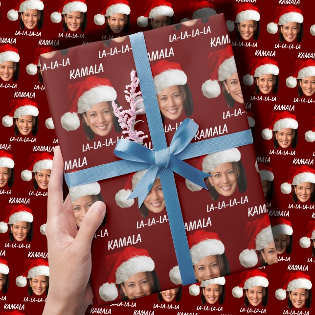 Papel De Regalo Funny Kamala Harris Navidades de Santa Hat (Subido por el creador)