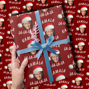 Papel De Regalo Funny Kamala Harris Navidades de Santa Hat
