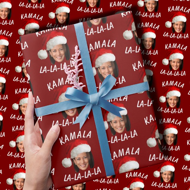Papel De Regalo Funny Kamala Harris Navidades de Santa Hat (Subido por el creador)