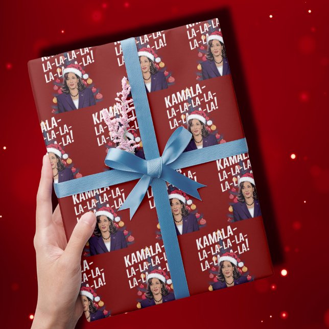 Papel De Regalo Funny Kamala Harris Navidades Holiday Kamala-la-la (Subido por el creador)