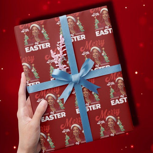 Papel De Regalo Funny Kamala Harris Navidades Santa Hat (Subido por el creador)