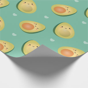 Papel De Regalo Funny Kawaii Aguacates Patrón Avocuddle