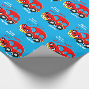 Papel De Regalo Funny Kids Personalizado tema del coche Personaliz