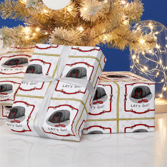 Papel De Regalo Funny Let's Go! for a Walk Pekingese Dog (black) (Vacaciones)