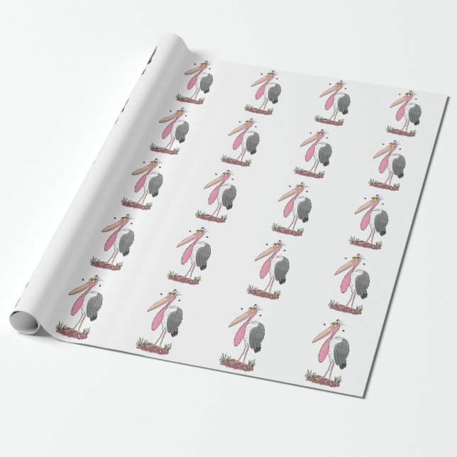 Papel De Regalo Funny marabou stork personalizado (Desenrollado)