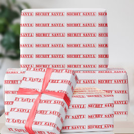 Papel De Regalo Funny Navidades Red Secret Santa Wrapping Paper