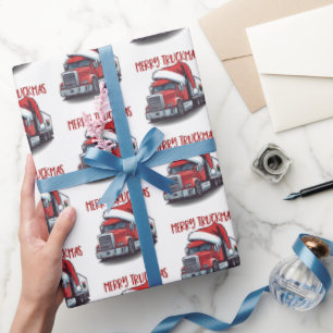 Papel De Regalo Funny Navidades Semi Transport Truckmas