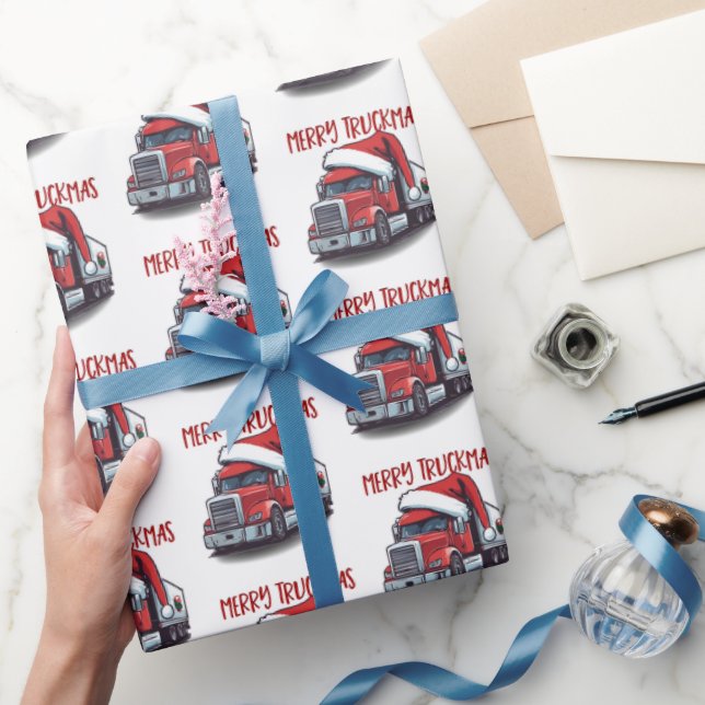 Papel De Regalo Funny Navidades Semi Transport Truckmas (Regalar)