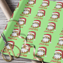Papel De Regalo Funny Personalizado de Santa Cat personalizada