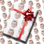 Papel De Regalo Funny Personalizado Face Photo Face Patrón Repetid<br><div class="desc">Funny Personalizado Face Photo Face Repeating Pattern, reemplaza la cara con tu foto favorita (asegúrate de recortar tanto a la cara como sea posible y usa una aplicación para eliminar el fondo) y personaliza este divertido papel de envolvimiento de vacaciones de Navidades con tu hijo, esposo o novio! También una...</div>