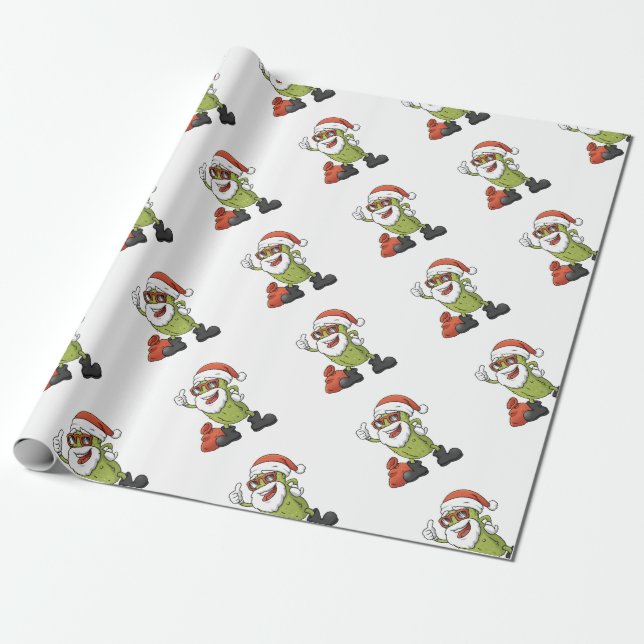 Papel De Regalo Funny Pickle Santa Claus Navidades Personalizado (Desenrollado)