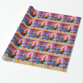 Papel De Regalo Funny Rooster Cocktails Tropical Beach Sea