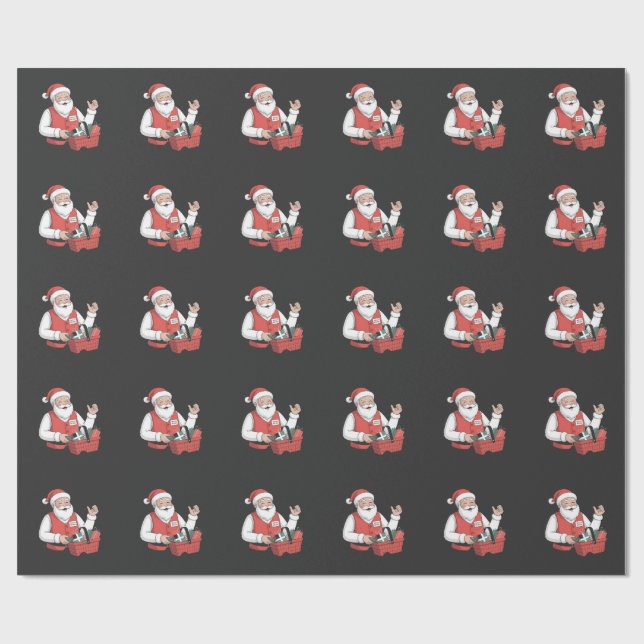 Papel De Regalo Funny Santa Christmas Store Cashier Worker   (Superficie plana)