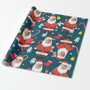 Papel De Regalo Funny Santa Claus Feliz Personalizado navideño