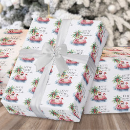 Papel De Regalo Funny Santa Claus Tropical Beach Navidades