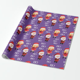 Papel De Regalo Funny Santa Couples Navidades de Navidad HO HO HO 